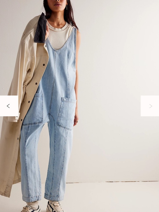 We The Free Pants - Free People Overalls/ Jumpsuit - We The Free Light Blue Denim